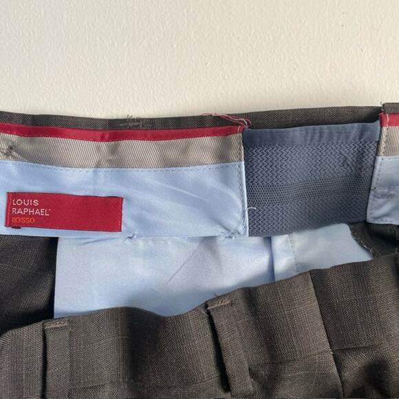 Louis Raphael Rosso Grey Plaid Pants Size 36x29 - Picture 2 of 6